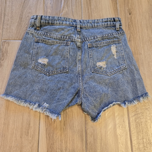 Vici Rhinestone Trim Distressed Shorts, S - Picture 2 of 9